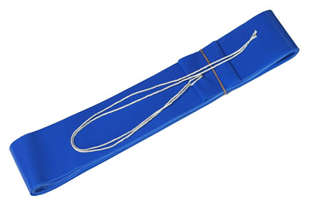 Red/ Yellow/Blue plastic tail with ties, 6.5 m long, 35 mm x 100 micron