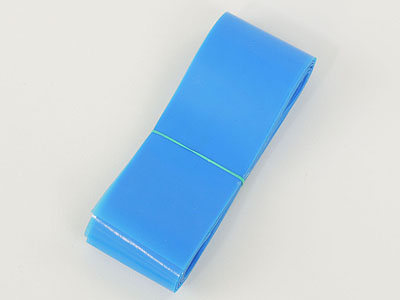 Blue plastic tail, 35 mm x 8 m long, 60 micron.   LOW STOCK - PLEASE ENQUIRE